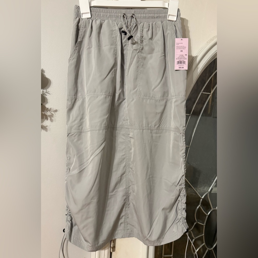 Wild Fable Women’s Utility Midi Skirt Light Gray Size XS NWT